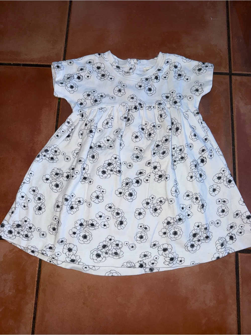 kate quinn White Dress with Black Floral Print